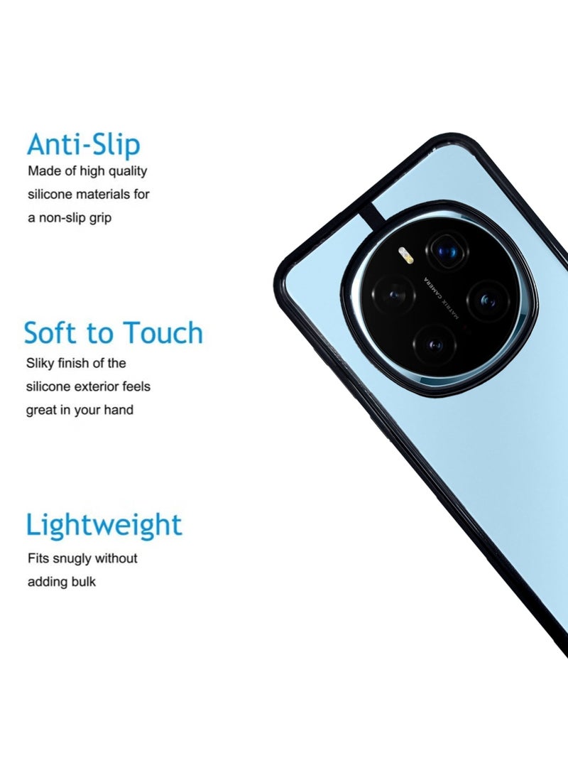 Waldic غطاء متميز لهاتف Honor Magic7 Pro | غطاء سيليكون متميز مصمم لهاتف Honor Magic7 Pro | غطاء حماية رقيق لهاتف Honor Magic7 Pro مع حماية للكاميرا والسقوط - أسود - Image 3