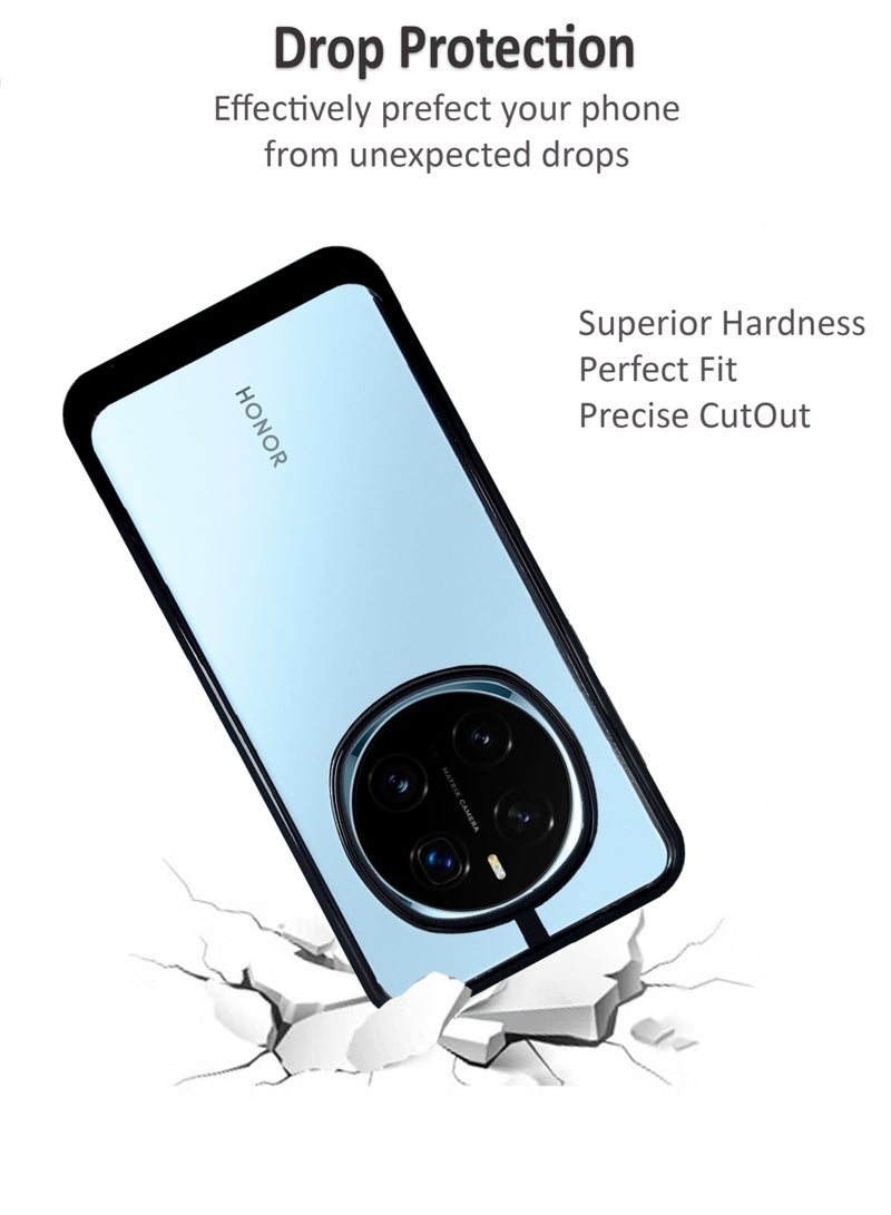 Waldic غطاء متميز لهاتف Honor Magic7 Pro | غطاء سيليكون متميز مصمم لهاتف Honor Magic7 Pro | غطاء حماية رقيق لهاتف Honor Magic7 Pro مع حماية للكاميرا والسقوط - أسود - Image 4