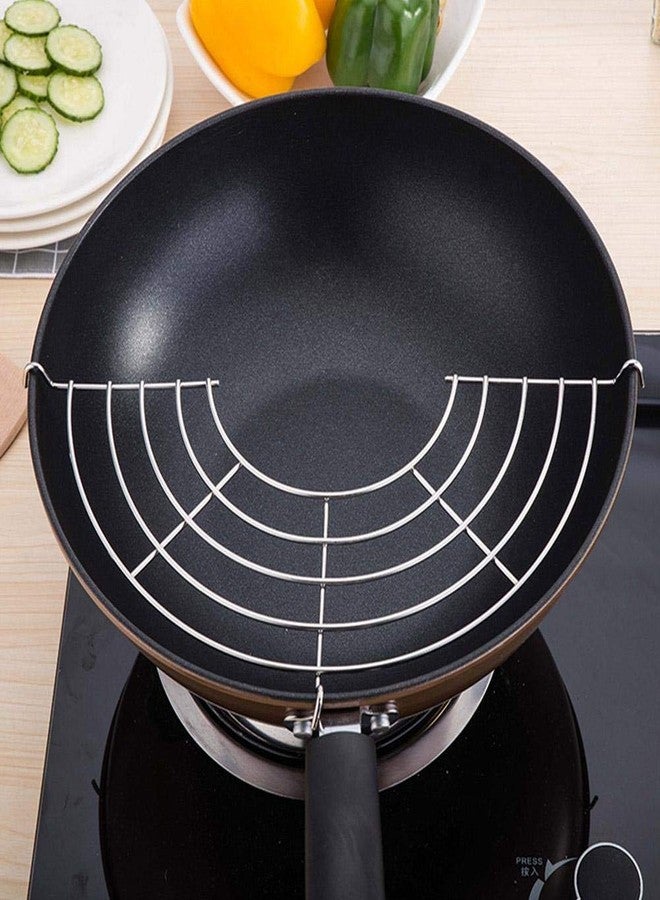 GOTOTOP Wok Rack Oil Strainer Stainless Steel Drain Oil Rack Food Cooling Rack Steamer Rack Kitchen Frying Rack for Fry Pan Drainer Rack Fried Chicken(L) 6.3 x 13.2in - Image 4