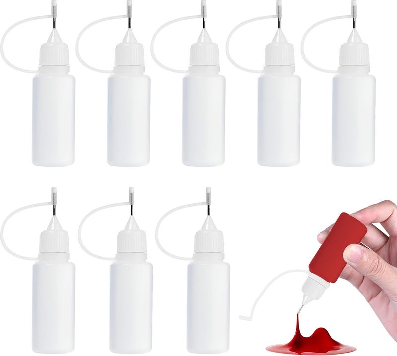Eophmi Precision Tip Applicator Bottle 8pcs Needle Bottle Applicator 10ml Needle Tip Bottles for Diy Quilling Craft Small Gluing Project - Image 1