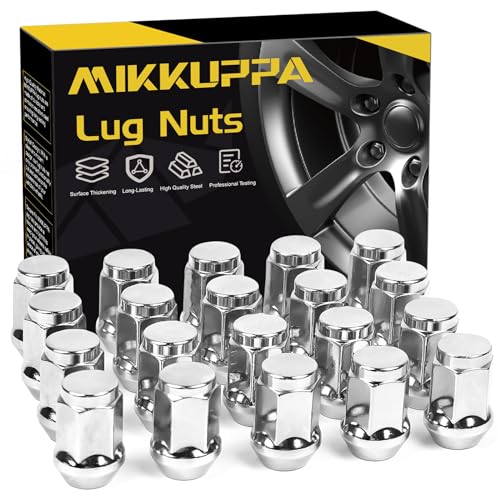 MIKKUPPA 1/2-20 Lug Nuts Replacement for 1987-2018 Jeep Wrangler, 2002-2012 Jeep Liberty, 1993-2010 Jeep Grand Cherokee Aftermarket Wheel - 20pcs Chrome Closed End Lug Nuts - Image 1