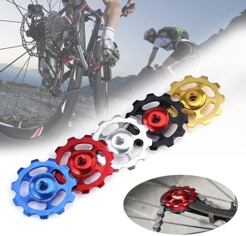 woobles Bike Derailleur Pulley,  Metal Bicycle Guide Roller Idler Bicycle Rear Derailleur Aluminum Alloy Bicycle Derailleur Accessory for 11-Tooth Mountain Road Bikes Bicycle - Image 5