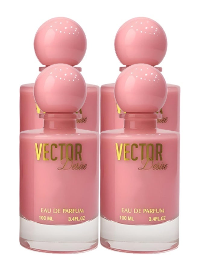 Vector 4 Pieces Vector Desire Perfume Pink 100ml EDP - Image 1