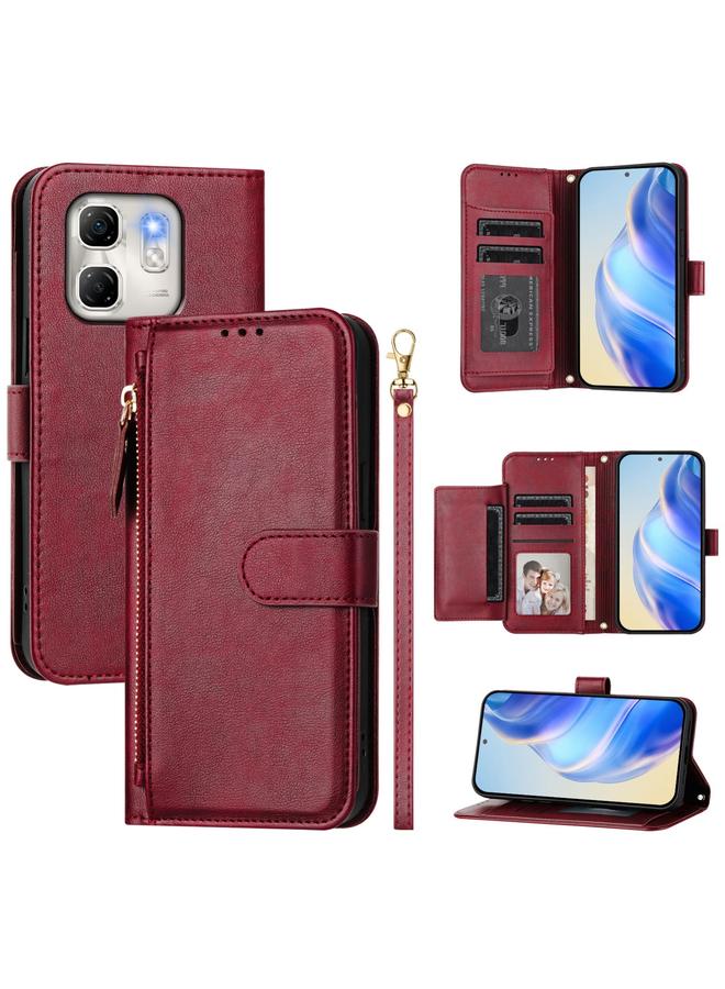 Zaboon Case For Infinix Hot 50i / Smart 9 Multi-Card Slots Zipper Wallet Leather Phone Case - Image 1
