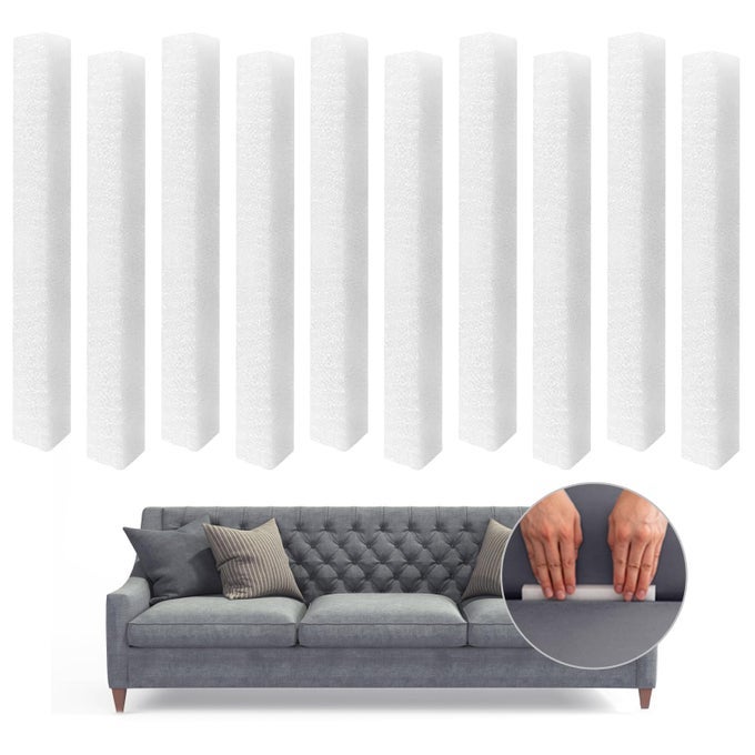 FOAM STICK 10 PIECES FOR SOFA SLIPCOVER SOFA GAPS FILLER FLEXIBLE FOAMS RODS GAP FILLER FOAM SLIPCOVER GRIPS FOR SECTIONAL COUCH