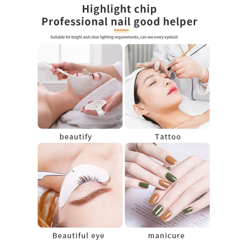 Half Moon Beauty Lamp 16-Inch White 20W LED: Full Face Coverage 360° Rotatable Flexible Tube - 3 Color Temperatures 10 Brightness Levels Desk Clamp Lamp for Beauty Salons Eyelash Extension Tattoo Arti - Image 2