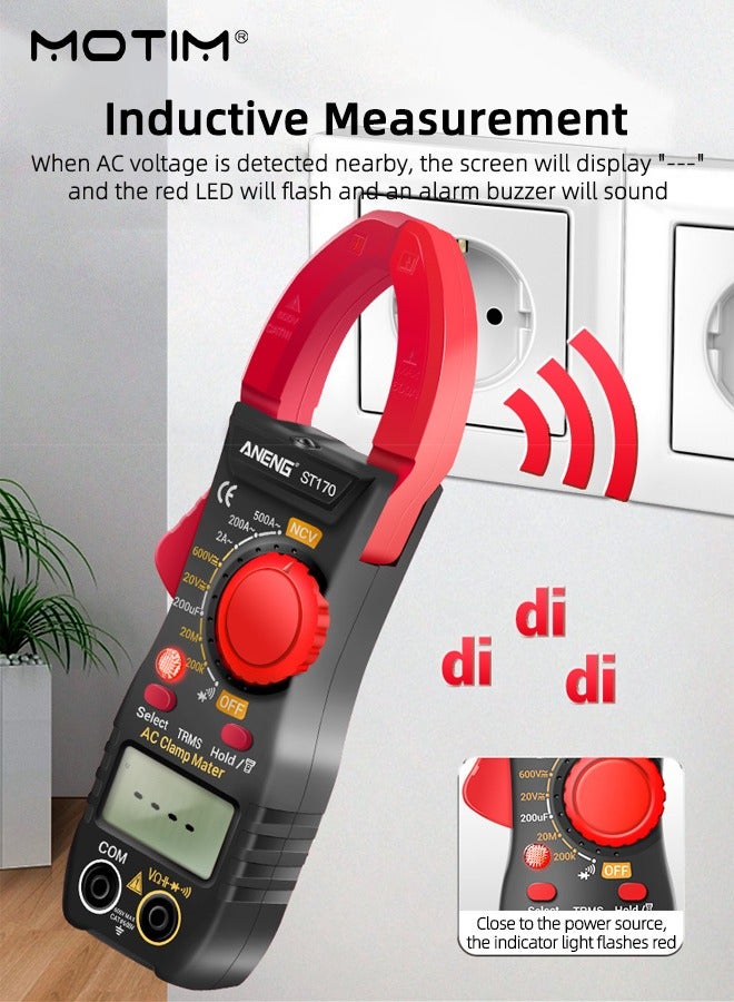 Motim 2000 Count Digital Clamp Meter, Multimeter Digital, Digital Clamp, Multimeter Digital Tester, AC 500A Ammeter, 20MΩ Resistance Meter, Portable Universal Meter  - Image 3