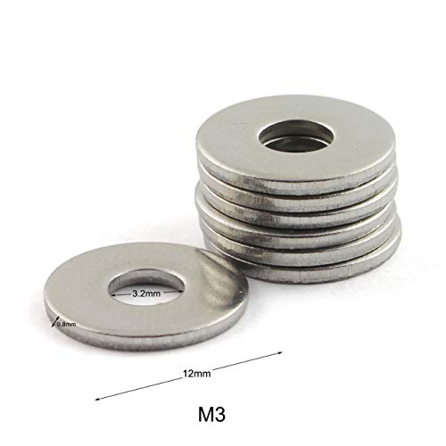 PZRT 40pcs M3 304 Stainless Steel Flat Washer Adjustment Hardware Fitting Accessories Metal Gasket for Bolts & Screws - Image 5