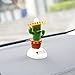YGMONER Solar Dancing Toy Animal Solar Powered Dancing Dolls Swinging Animated Bobble Dancer Car Decor Cactus - Image 2