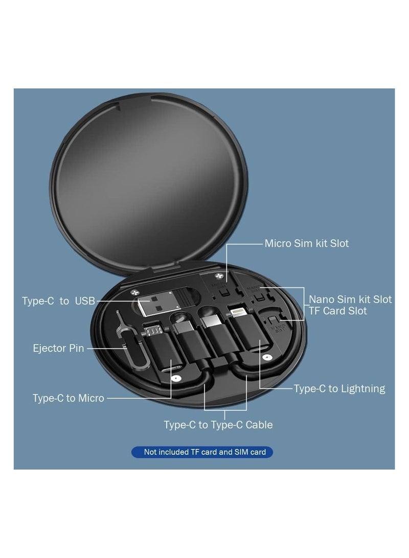 60W Fast Charging Cable Set with Built-in Mobile Holder – USB Type-C & Micro USB – Compatible with All Mobile Devices  - Image 2