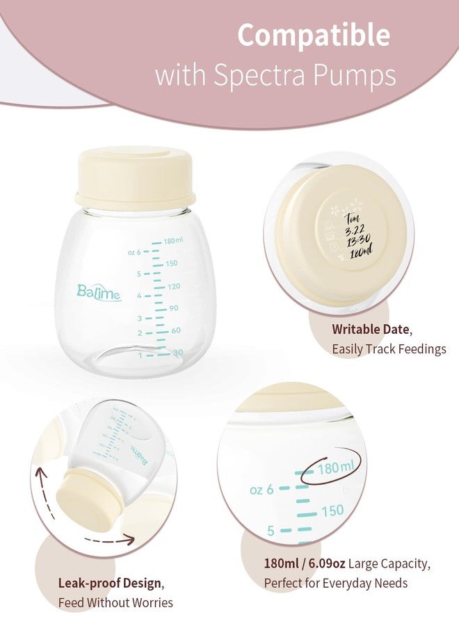 BALIME 6oz Milk Storage Bottles, Compatible with Spectra Pumps, BPA-Free, Leak-Proof Design, Dual Use as Milk Storage Containers for Fridge or Freezer（2-Pack） - Image 3