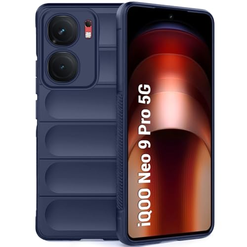 TheGiftKart Liquid Silicon Back Cover Case for iQOO Neo 9 Pro 5G | Shockproof Military Grade Protection | Micro-Fibre Cloth On Inner Side | Built-in Anti-Slip Grip iQOO Neo9 Pro Back Case (TPU, Blue) - Image 1