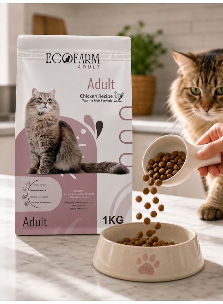Ecofarm adult for cats 2 x 1 kg bags - Image 2