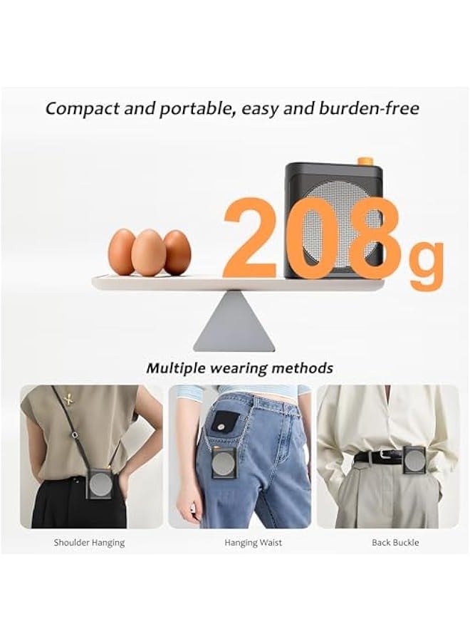 مكبر صوت لاسلكي مع لافالير مغناطيسي، مكبر صوت بلوتوث للمعلمين مع 2 ميكروفون، مكبر صوت ميكروفون محمول قابل لاعادة الشحن للفصول الدراسية واليوغا والاجتماعات والخطب - Image 5