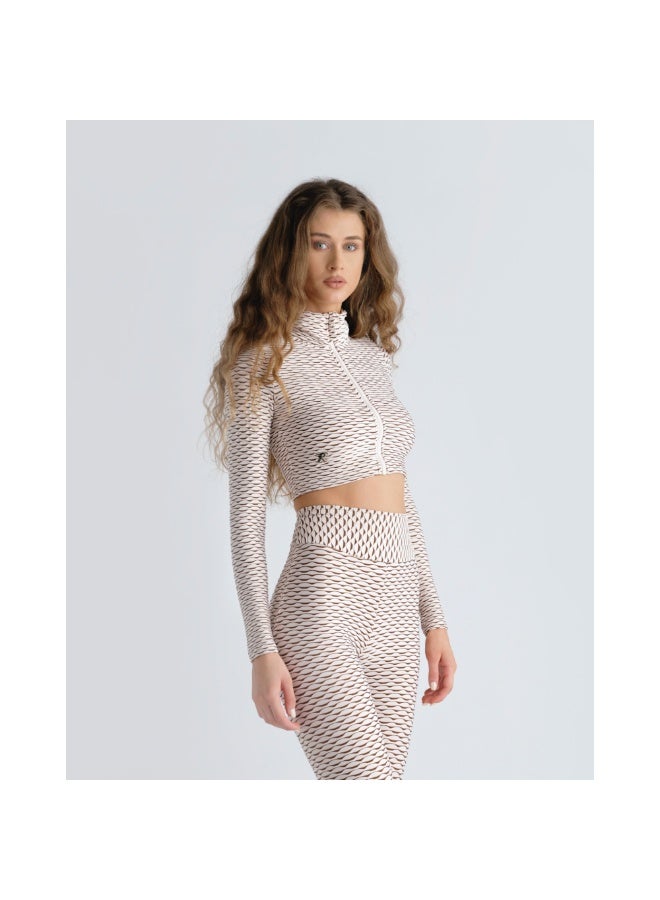 Tessitura Crop zipper top 3D - Ivory - Image 2