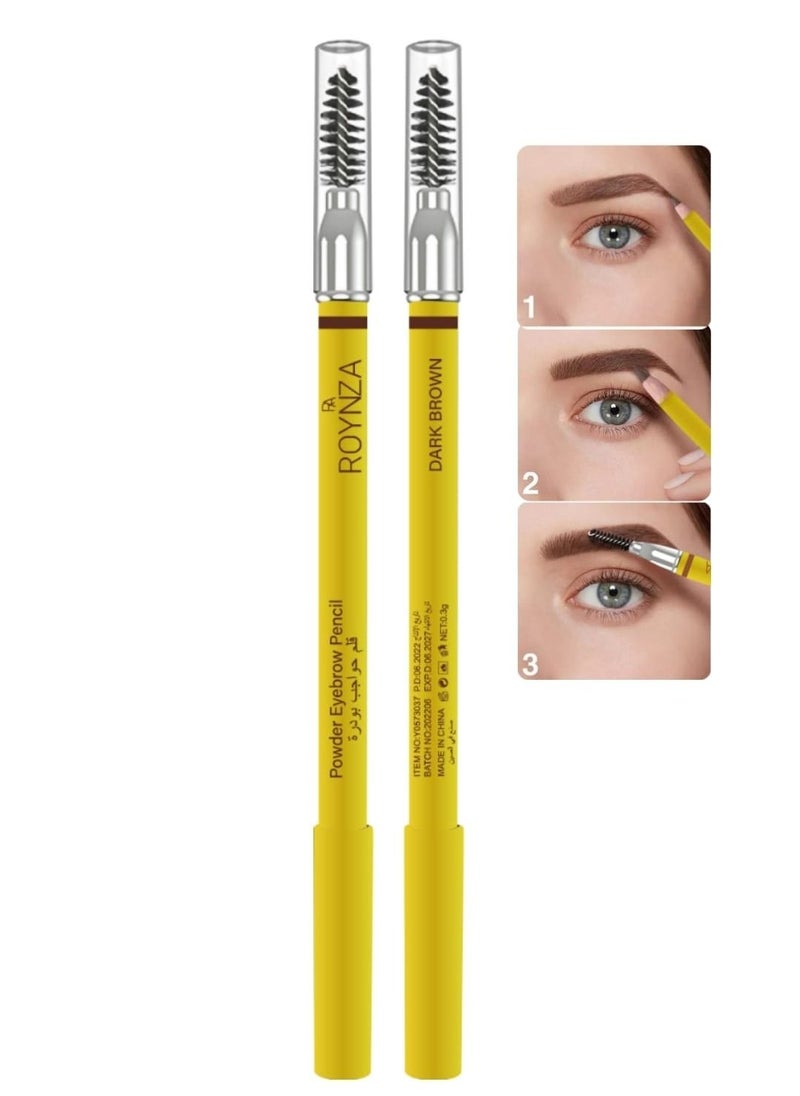 ROYNZA - Eyebrow pencil dark brown powder waterproof - Image 1