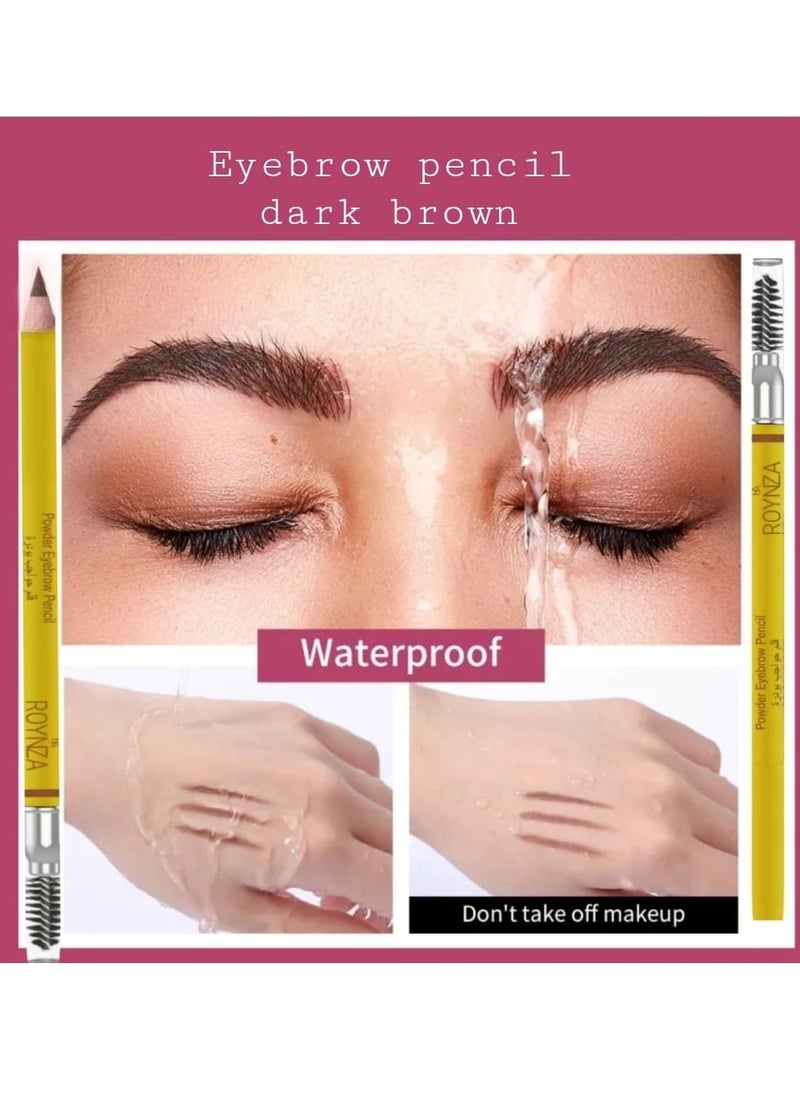 ROYNZA - Eyebrow pencil dark brown powder waterproof - Image 1