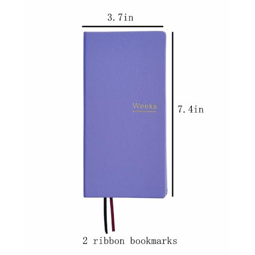 receip Undated Weekly Planner Notebook Pocket Organizer Appointment Book Journal Notebook A6 Week Plan Notepad (Light Purple) - Image 2