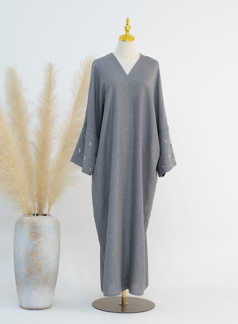 إسكدنيا عباية مطرزة مريحة للصلاة - فستان إسلامي ناعم ومسامي للسيدات - مناسب للارتداء اليومي ومناسبات رمضان - Image 1