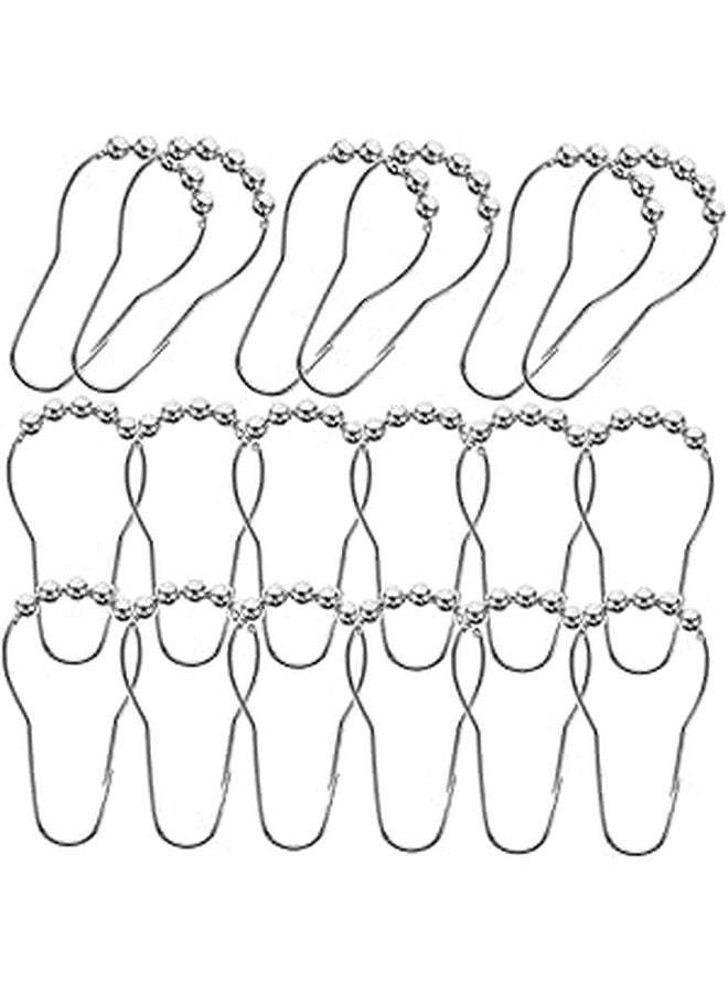 24Pcs Bead Gourd Shower Curtain Rings Rustproof Easy Install Hooks For Bathroom Decor - Image 1