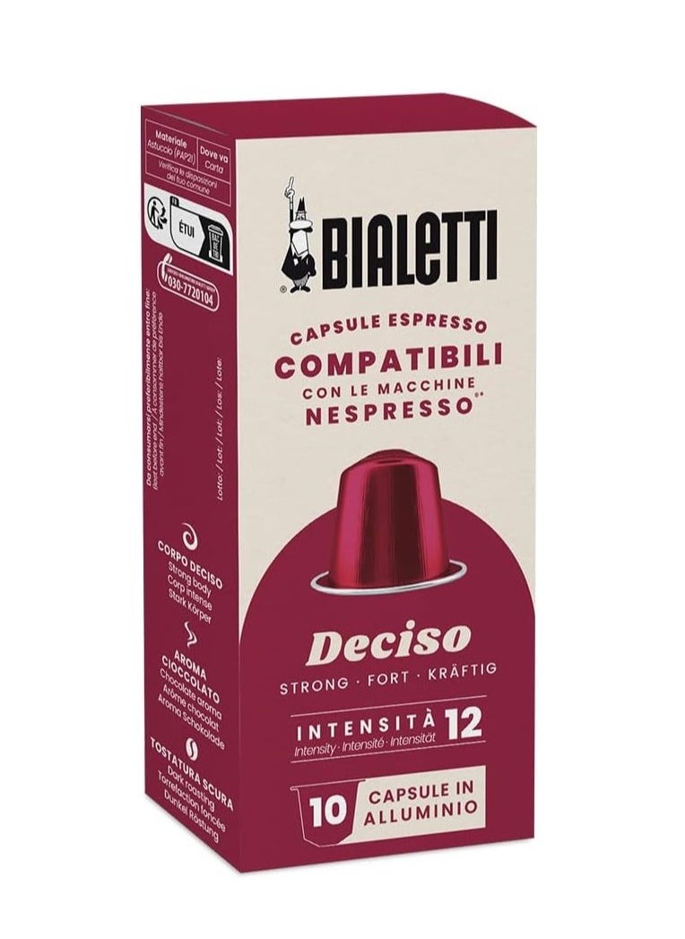 BIALeTTI - Deciso Nespresso Compatible Capsules, 10 Capsules - Image 1