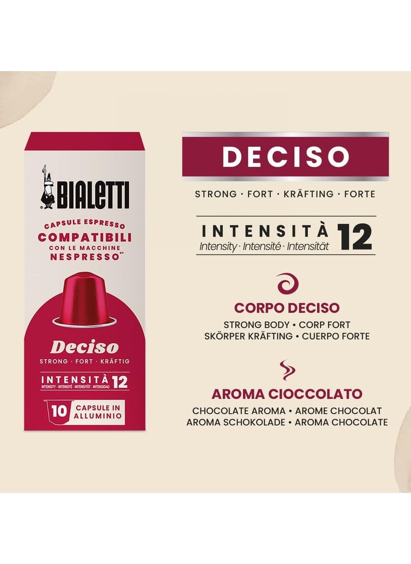 BIALeTTI - Deciso Nespresso Compatible Capsules, 10 Capsules - Image 1