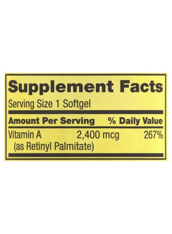 SPRING VALLEY Vitamin A Supplement 2400 Mcg 250 Softgels Pack Of 2 - Image 4