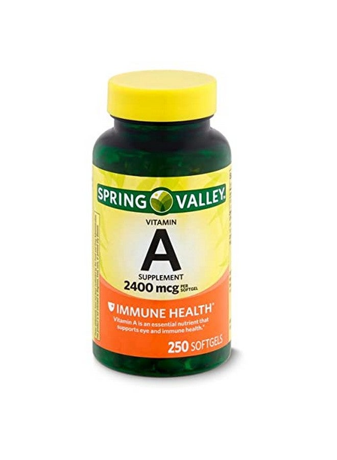 SPRING VALLEY Vitamin A Supplement 2400 Mcg 250 Softgels Pack Of 2 - Image 1