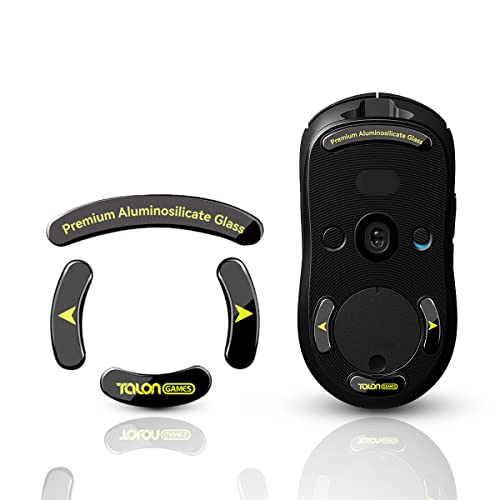 TALONGAMES Curved Edges Ultra Strong Glass Mouse Feet Skates Compatible with Logitech G PRO Wireless Gaming Mouse Feet Replacement,Super Smooth Glide Fast and Durable Sole (Black) - Image 1