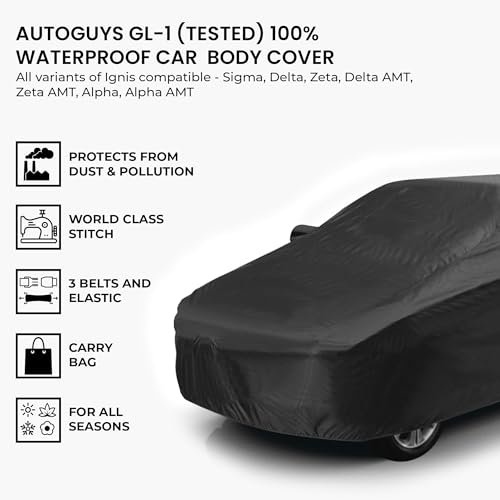 AutoGuys Car Cover Waterproof GL-I for Maruti Ignis [Year 2019 Onwards] - Ignis Car Cover Dust & UV Protection Ignis Car Body Cover with Mirror Pocket Soft Cotton Lining - Image 3