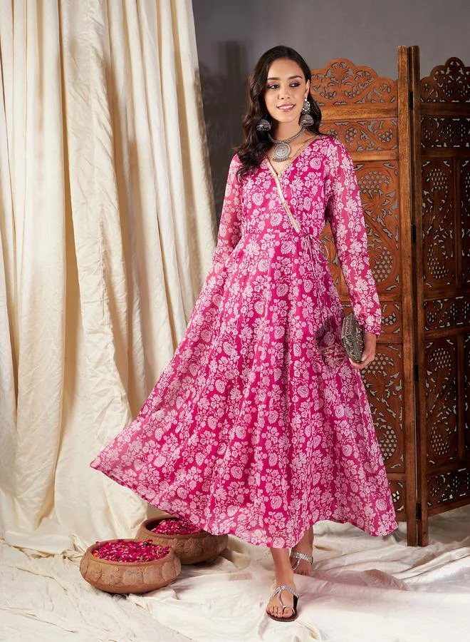 SASSAFRAS Floral Wrap Dress