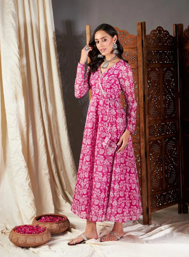 SASSAFRAS Floral Wrap Dress