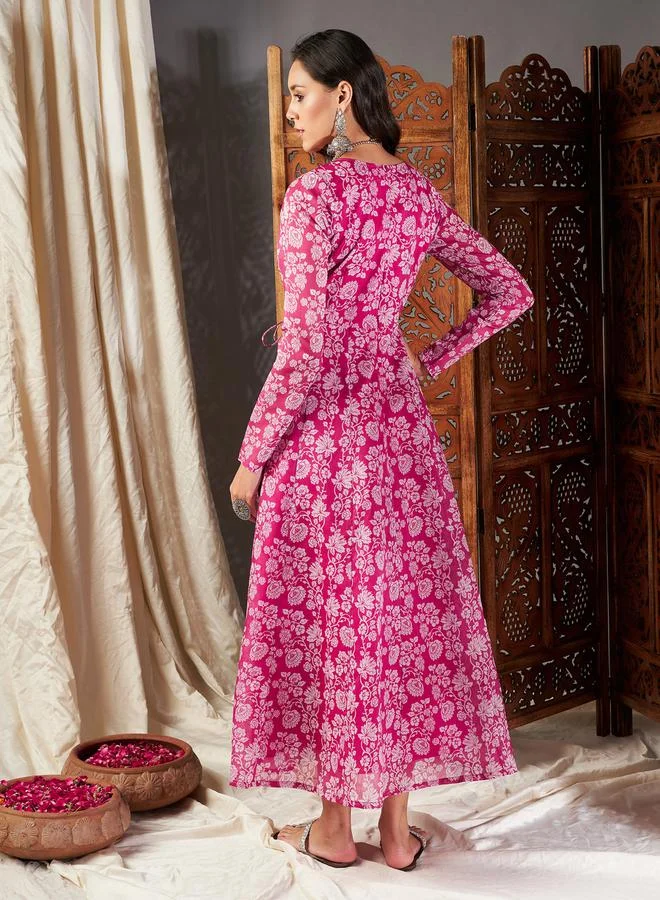 SASSAFRAS Floral Wrap Dress