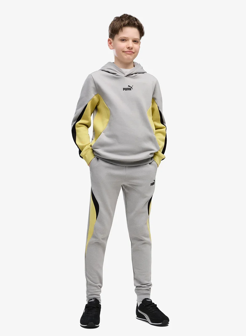 Puma Gray Echo Youth Essential Colorblock Sweatpants  | Best Price UAE