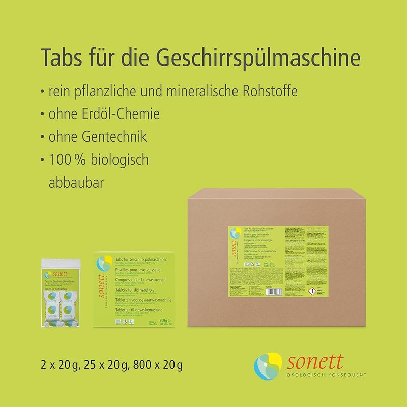 Sonett Biodegradable Dishwasher Tablets - 25 Pieces, 20g Each - Image 2