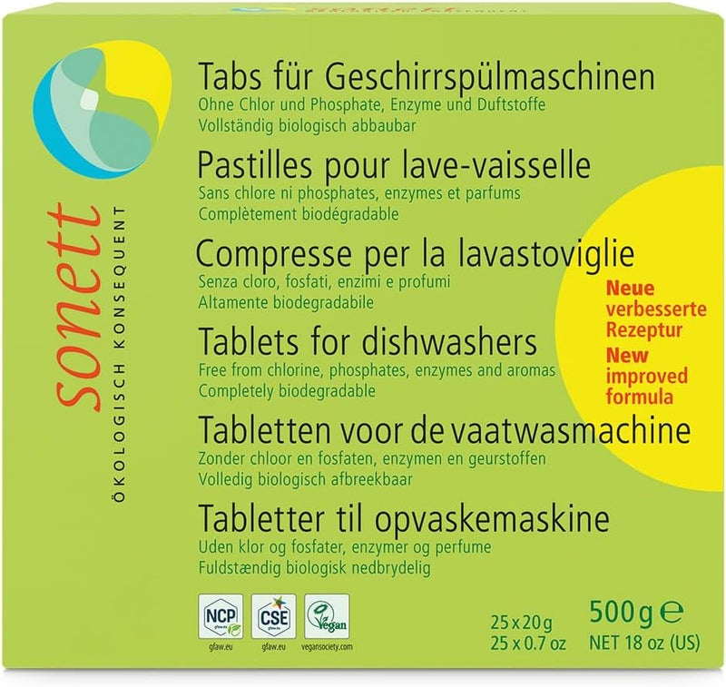 Sonett Biodegradable Dishwasher Tablets - 25 Pieces, 20g Each - Image 1