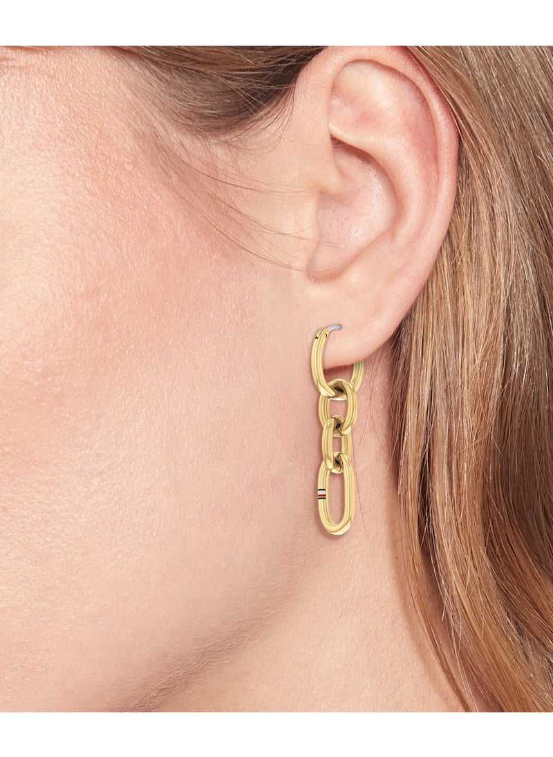 TOMMY HILFIGER TH JEWELRY CONTRAST LINK CHAIN WOMENS DANGLE EARRINGS - 2780786  - Image 2