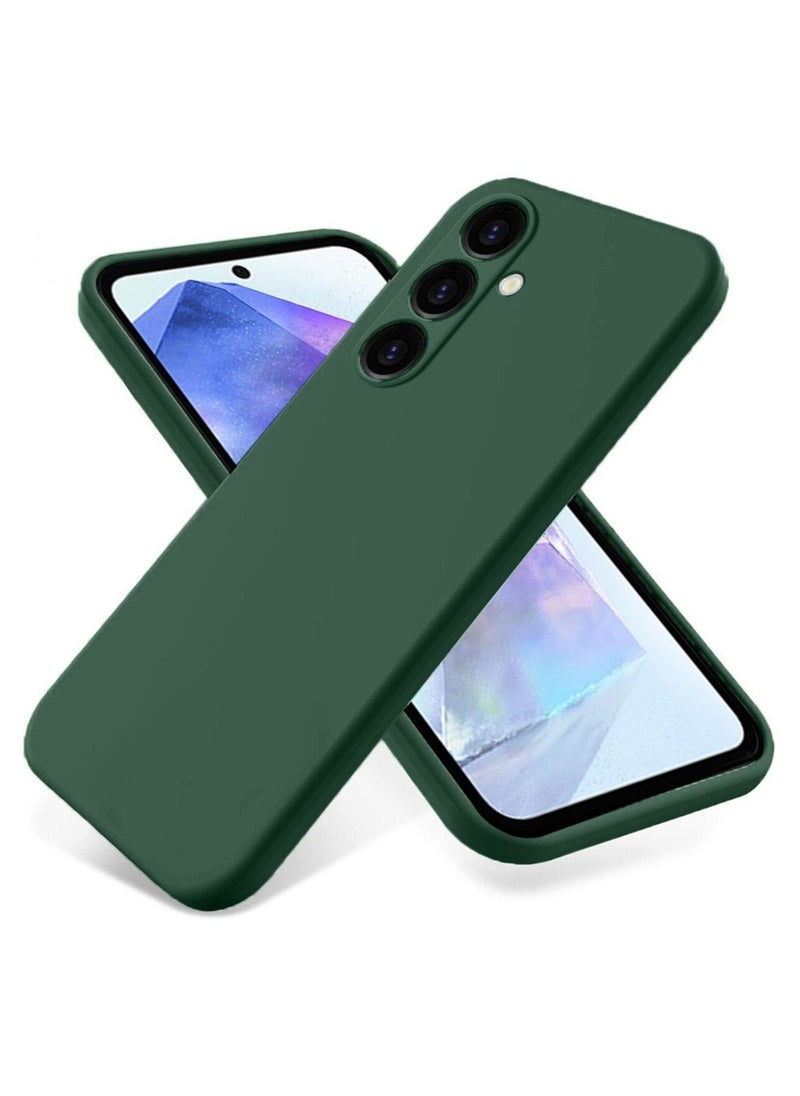 Techie Stylish TPU Silicone Back Cover Case for Samsung Galaxy A55 – Slim Fit Design, Smooth and Soft – Dark Green  - Image 1