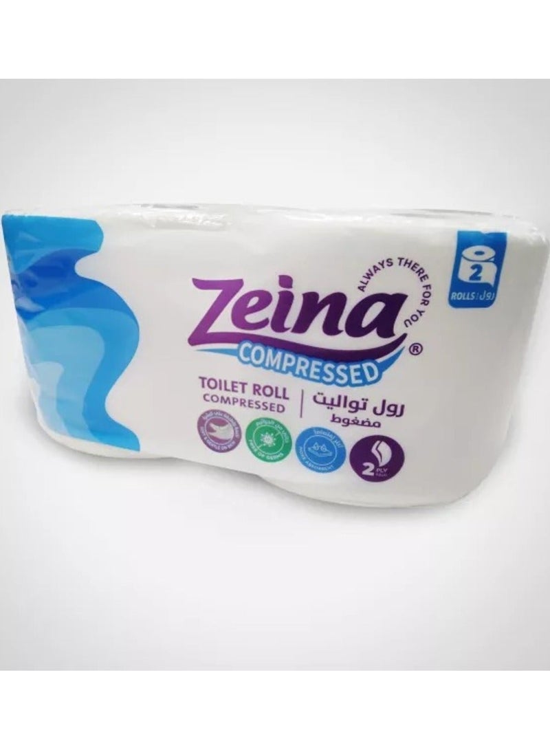 Zeina Compressed toiletry tissues, 2 rolls: Ultra soft and smart savings thanks to the compressed technology and giant size. - Image 2