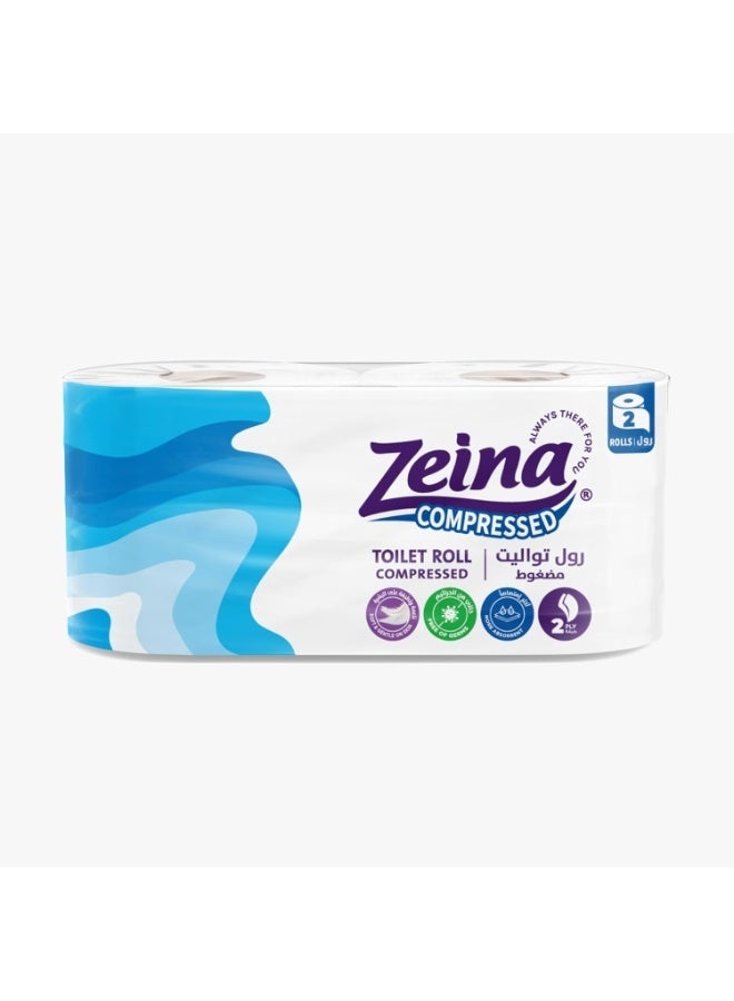 Zeina Compressed toiletry tissues, 2 rolls: Ultra soft and smart savings thanks to the compressed technology and giant size. - Image 1