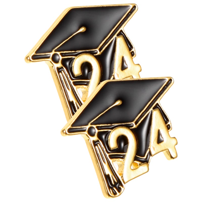 2 pcs Graduation Cap Brooch 2024 Graduation Hat Brooch Decorative Brooch Small Brooch for Women - Image 1