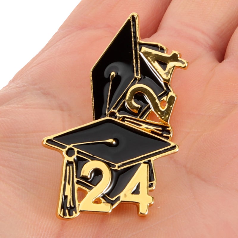 2 pcs Graduation Cap Brooch 2024 Graduation Hat Brooch Decorative Brooch Small Brooch for Women - Image 5