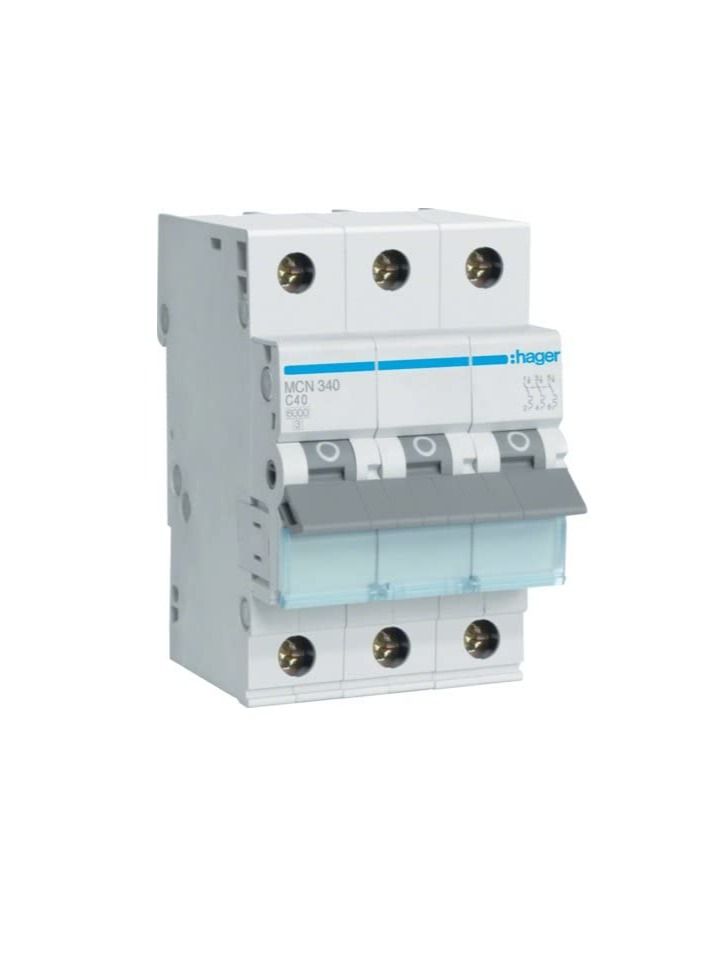 Hager HAGER Miniature circuit breaker Three Pole 40A 6KA TP MCB TYPE C MCN340 *ONEKONEKT*  - Image 2