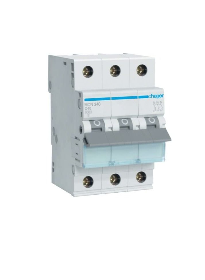 Hager HAGER Miniature circuit breaker Three Pole 40A 6KA TP MCB TYPE C MCN340 *ONEKONEKT*  - Image 3