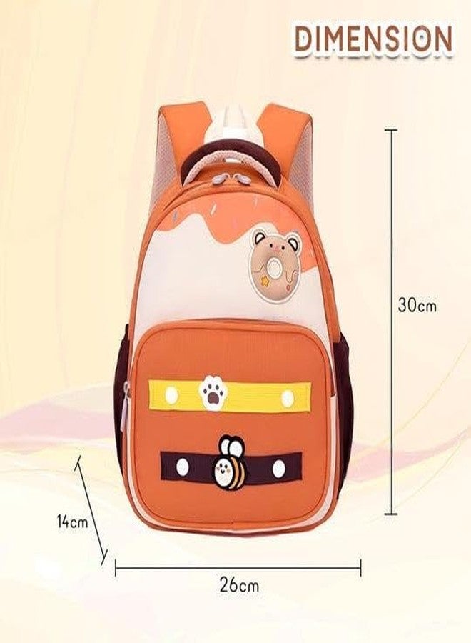 براند كونكور حقائب مدرسية للأطفال من ماركة كونكر يونيكورن، مناسبة لطلاب المرحلة الابتدائية من الجنسين، حقيبة ظهر كرتونية على شكل يونيكورن، حقيبة كتف مزدوجة للأطفال من عمر 6-7-8 سنوات، مقاومة للماء (دب مع نحلة برتقالي). - Image 3