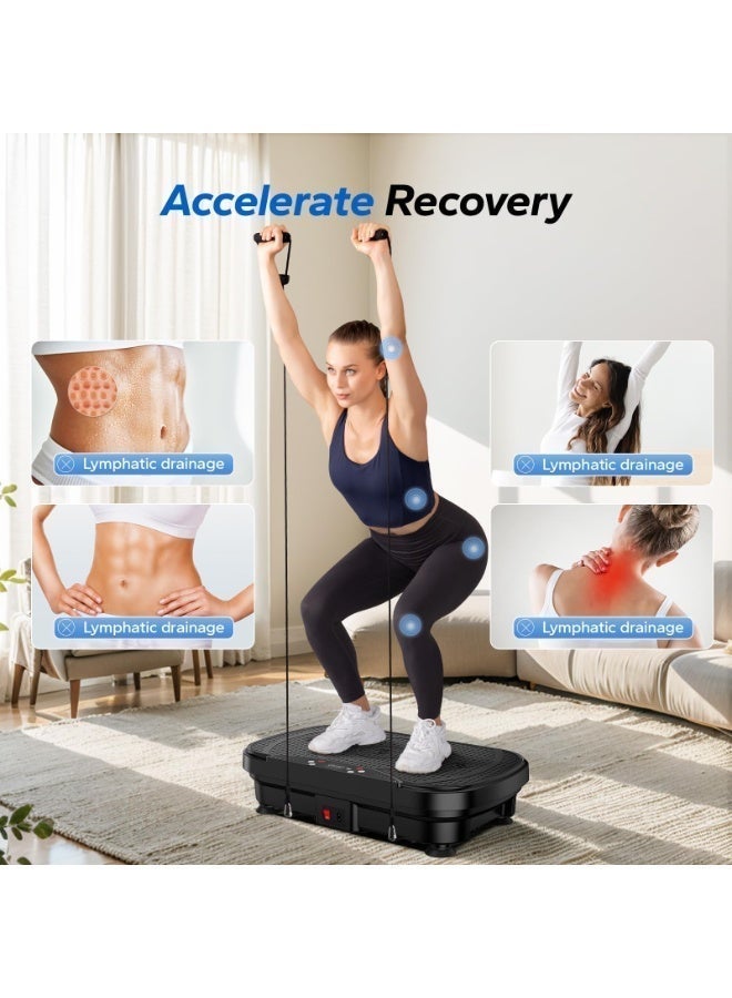 MERACH Vibration Plate Exercise Machine, Vibration Plate Lymphatic Drainage, Vibrating Plate Exercise Machine with Bluetooth and LED Display, Workout Equipment for Women Men Home - Image 3