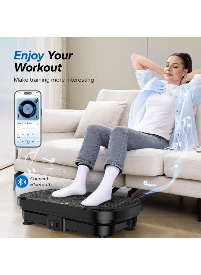 MERACH Vibration Plate Exercise Machine, Vibration Plate Lymphatic Drainage, Vibrating Plate Exercise Machine with Bluetooth and LED Display, Workout Equipment for Women Men Home - Image 2