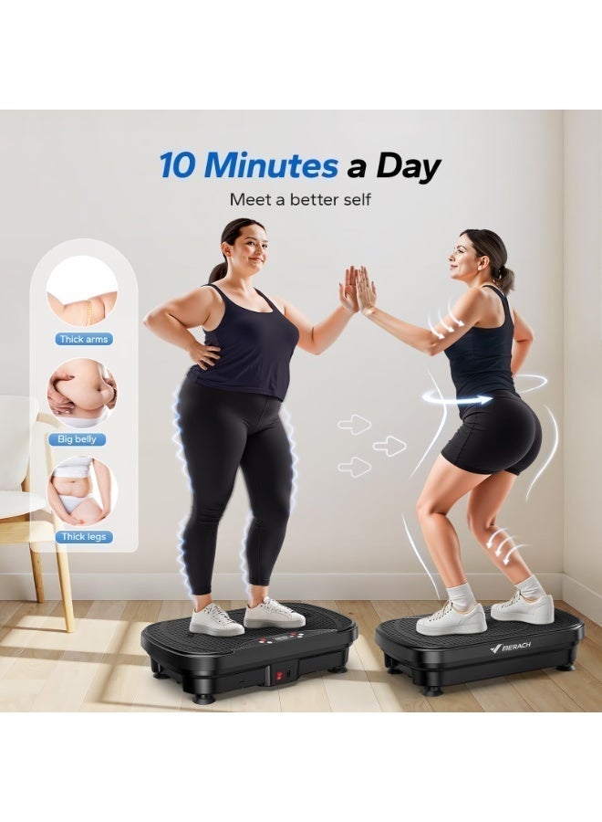 MERACH Vibration Plate Exercise Machine, Vibration Plate Lymphatic Drainage, Vibrating Plate Exercise Machine with Bluetooth and LED Display, Workout Equipment for Women Men Home - Image 5