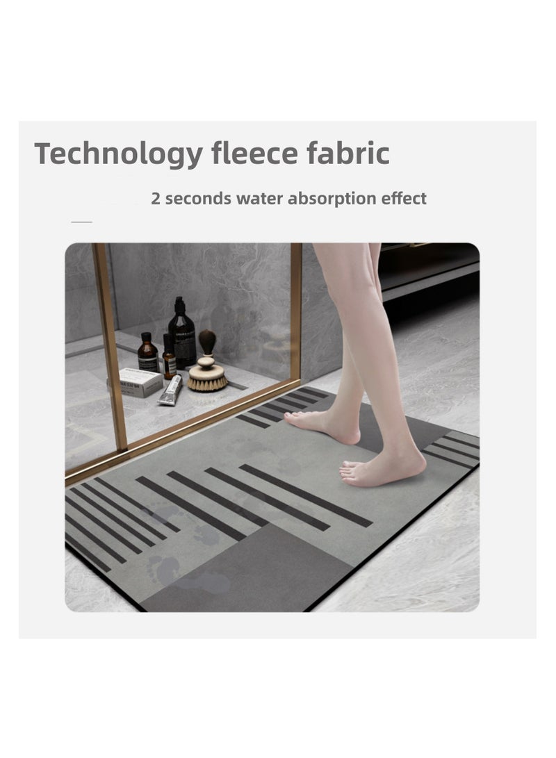 NOVOLAN Bath Mats Bath Rugs Diatomaceous Earth Bathroom Floor Mat Toilet Non-Slip Foot Mat Door Step Foot Mat Bathroom Quick-Drying Absorbent Mat Toilet Door Scrub Mats Multiple Size (#1) - Image 3