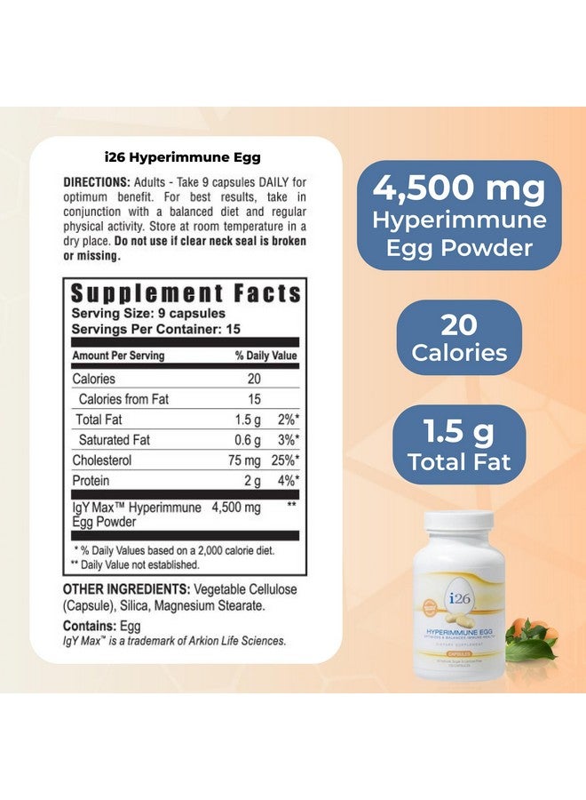 youngevity كبسولات يانغيفيتي i26® هايبر إيميون البيض - دعم المناعة والهضم - مكمل مسحوق البيض هايبر إيميون - غير معدّل وراثيًا، خالي من الغلوتين، خالي من اللاكتوز، 135 كبسولة - Image 3
